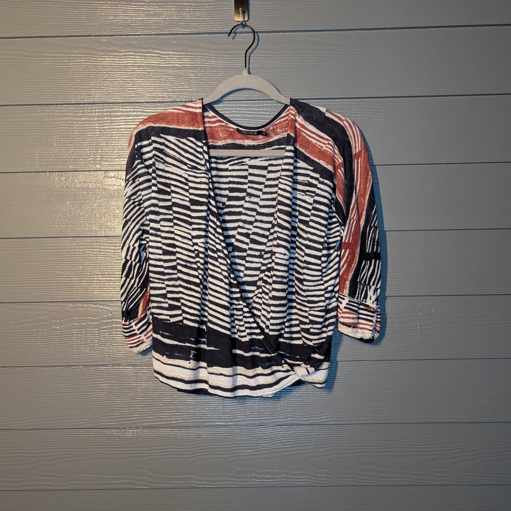 Contemporary Multicolor Striped Knit Top For Layering